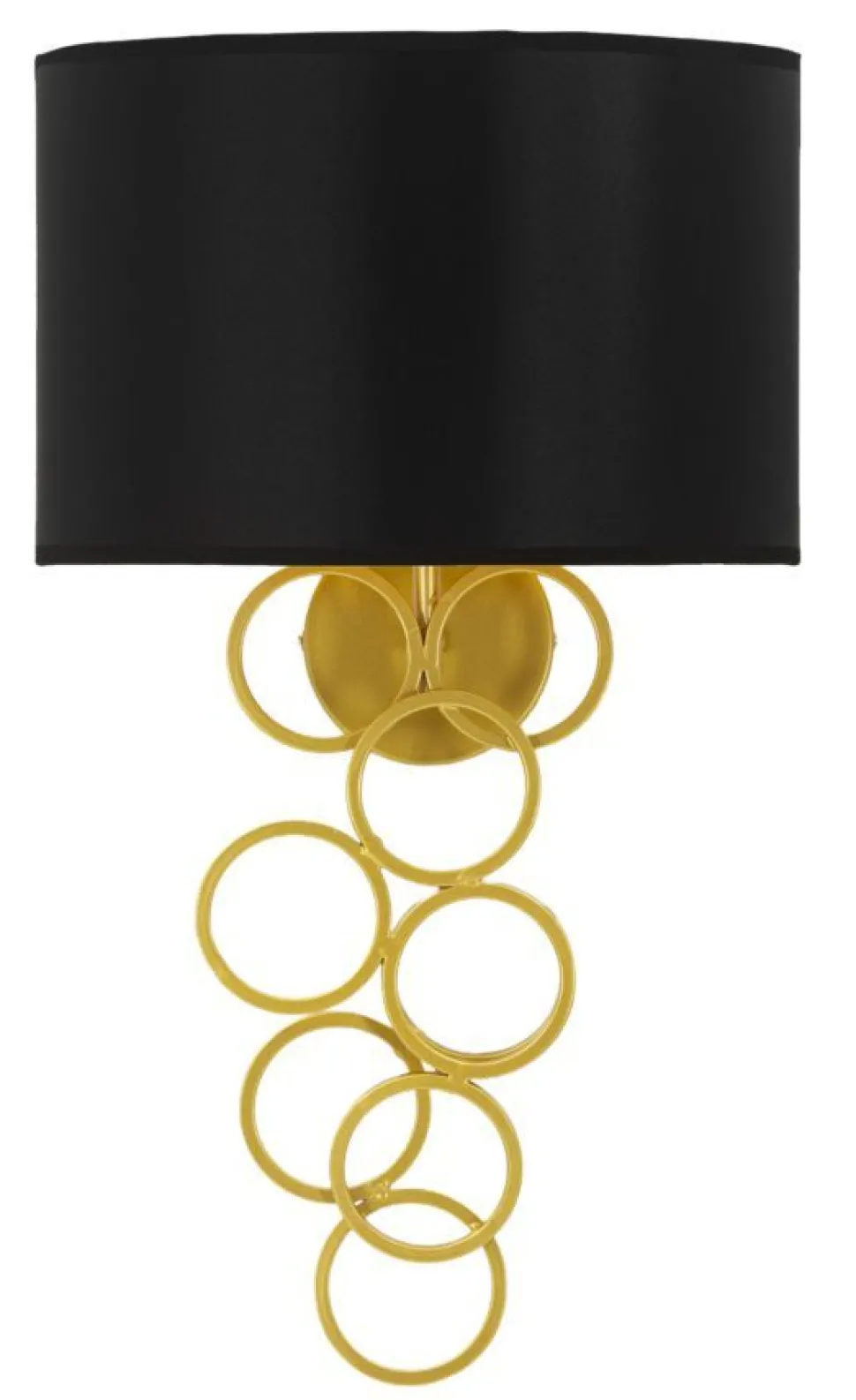 Lampe murale Rich structure dorée abat-jour noir