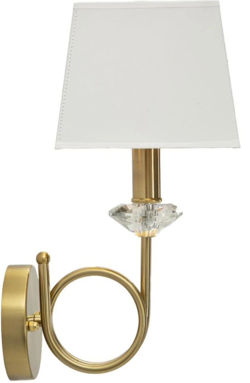 Lampe murale Salzburg dorée avec abat-jour blanc
