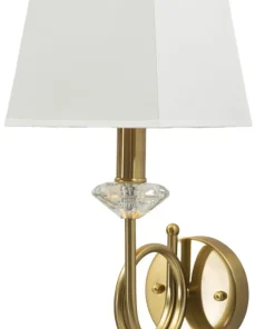 Lampe murale Salzburg dorée avec abat-jour blanc