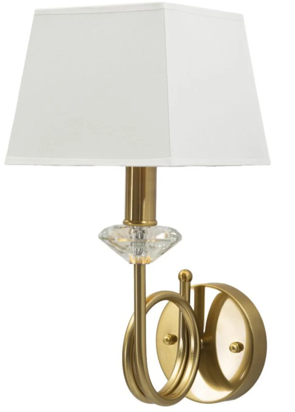 Lampe murale Salzburg dorée avec abat-jour blanc