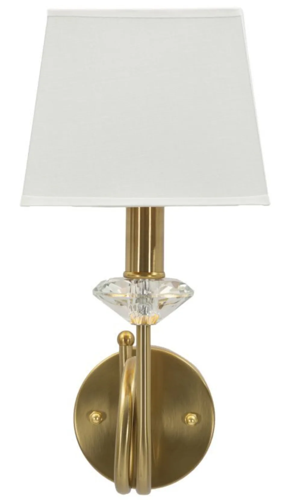 Lampe murale Salzburg dorée avec abat-jour blanc