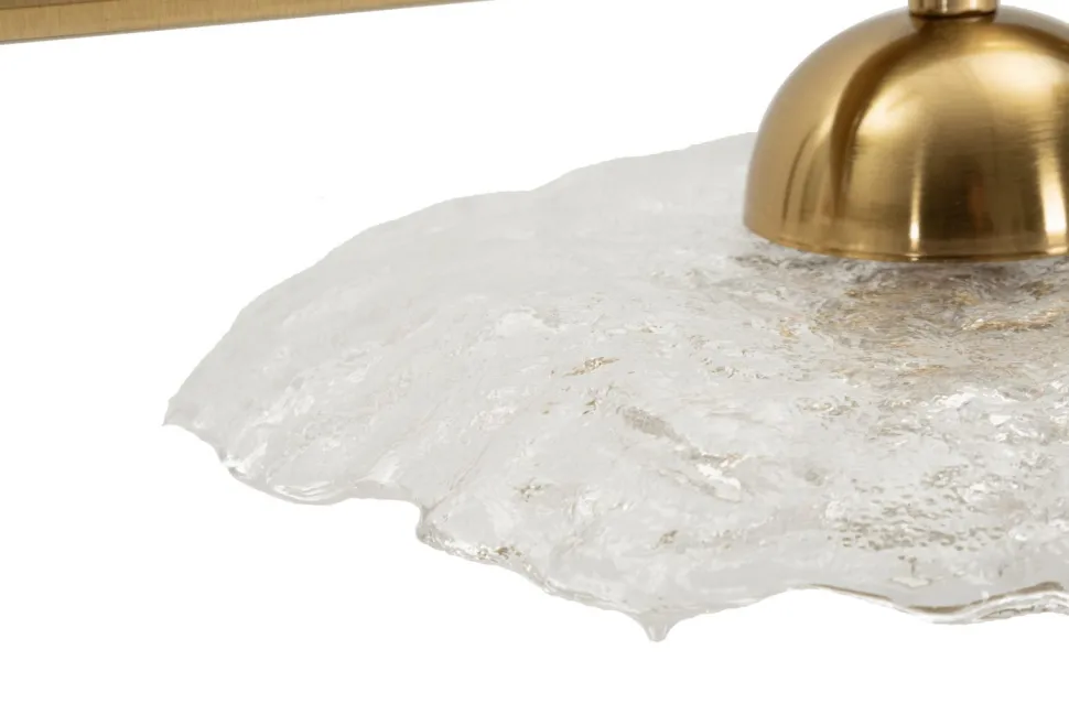 Lampe plafond 3 lumières Emily Verre Transparent structure dorée