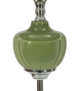 Lampe sur pied Eva Velours Noir et verre Vert