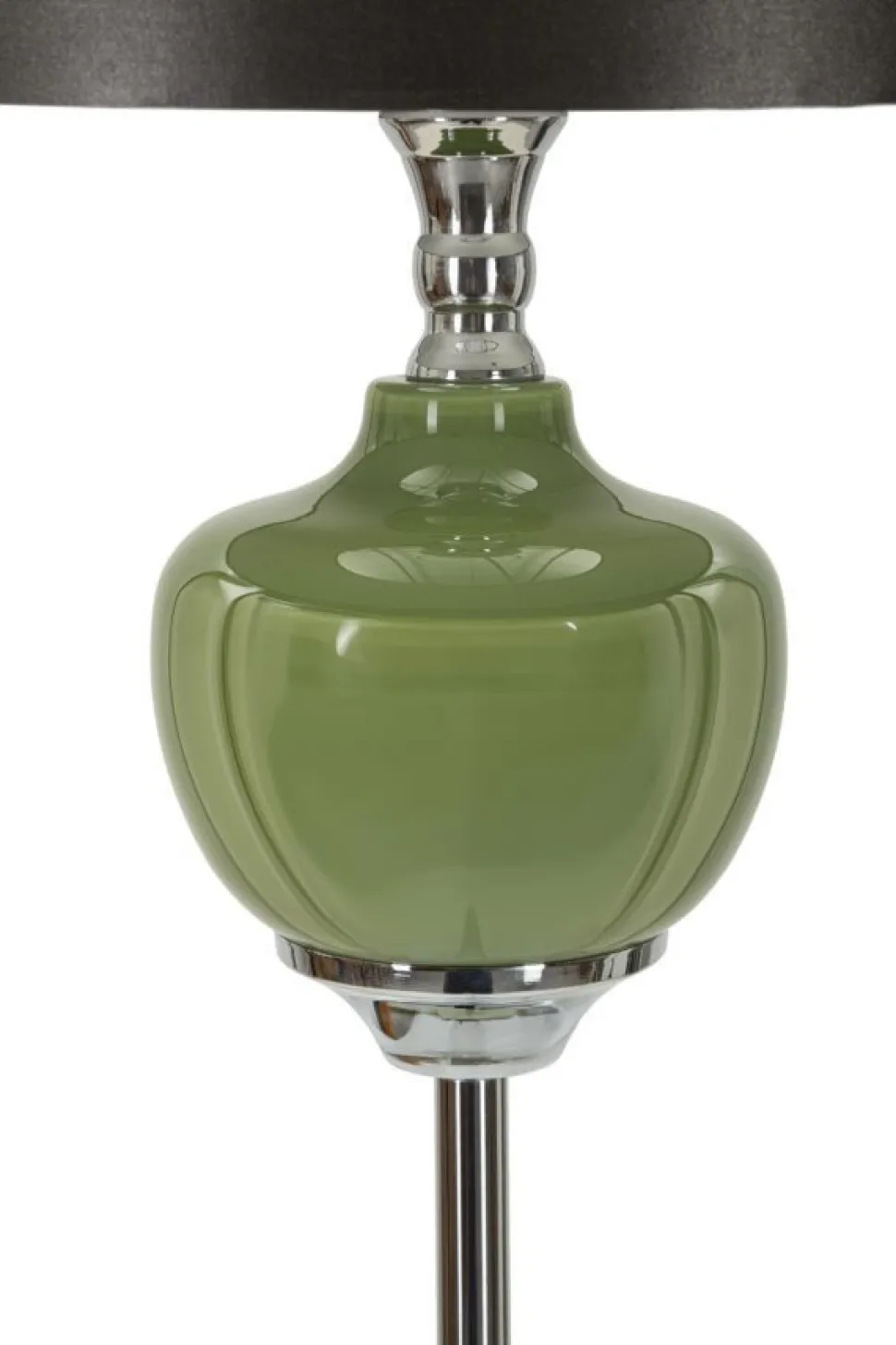 Lampe sur pied Eva Velours Noir et verre Vert