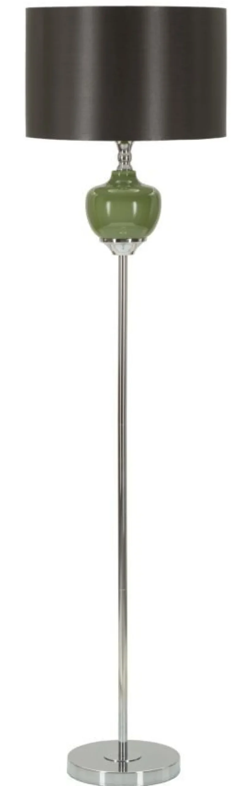 Lampe sur pied Eva Velours Noir et verre Vert