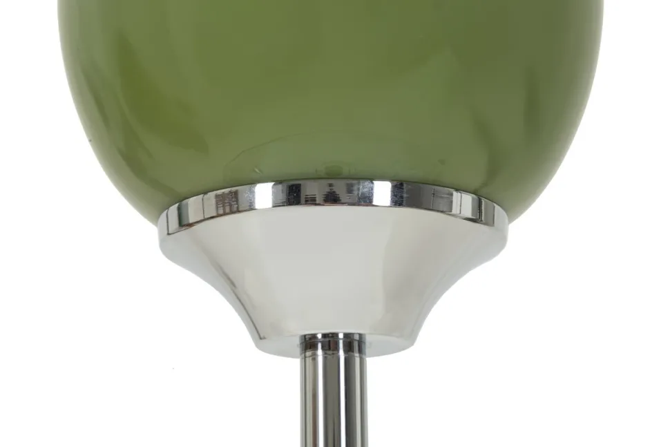 Lampe sur pied Eva Velours Noir et verre Vert