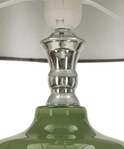 Lampe sur pied Eva Velours Noir et verre Vert