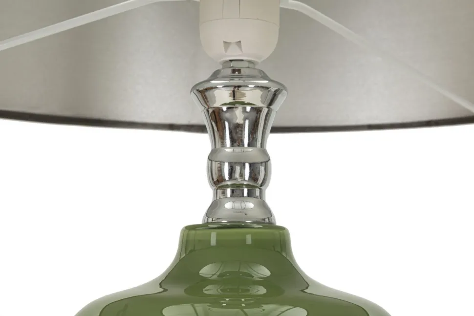 Lampe sur pied Eva Velours Noir et verre Vert