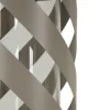 Lanterne en métal taupe motif hélicoïdal