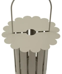 Lanterne Saturn métal gris tourterelle