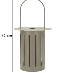 Lanterne Saturn métal gris tourterelle