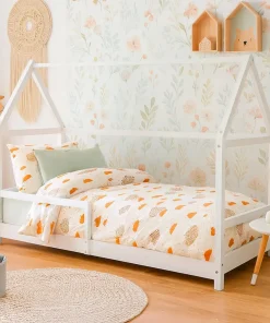 Lit cabane pour enfant Revanou 90x190cm Bois Blanc