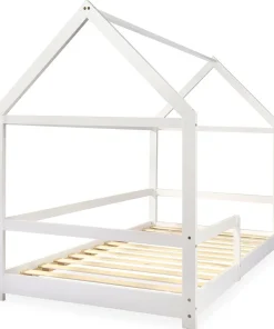 Lit cabane pour enfant Revanou 90x190cm Bois Blanc