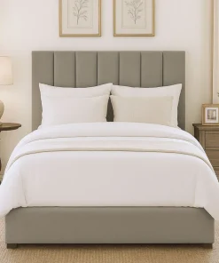 Lit Coffre Songe + Sommier Velours Taupe 140cm