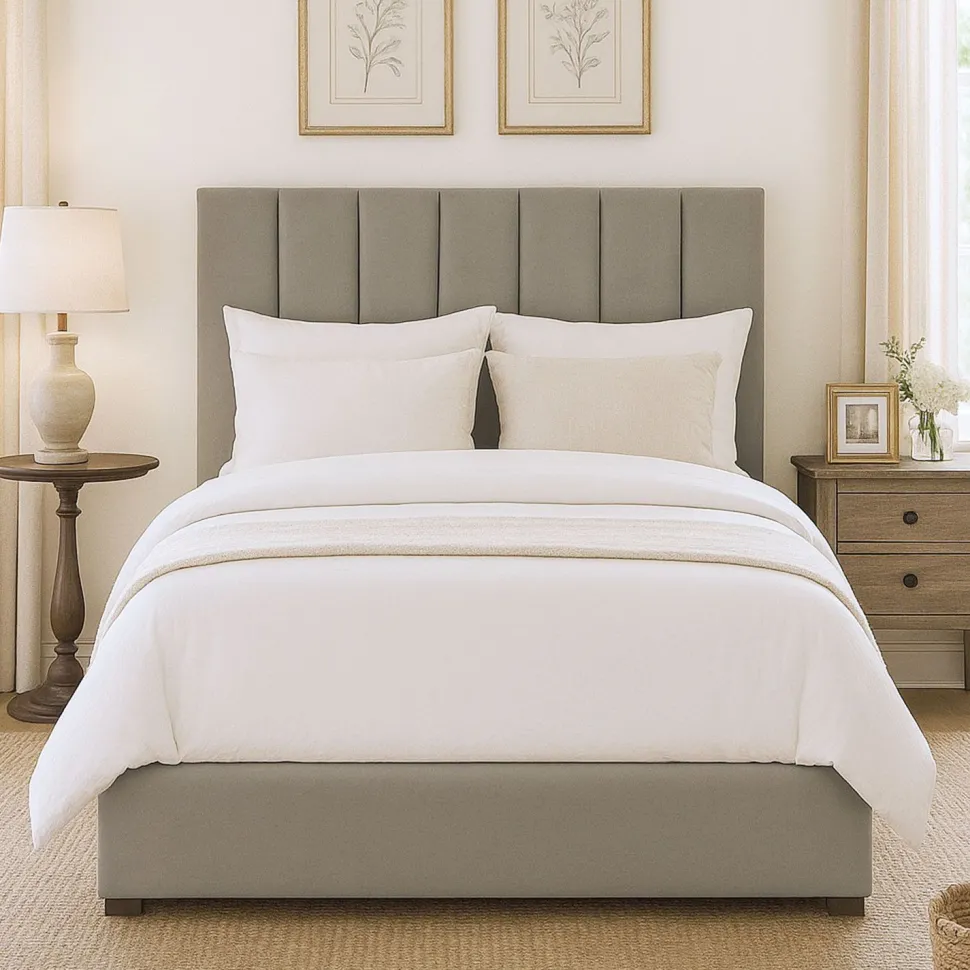 Lit Coffre Songe + Sommier Velours Taupe 140cm