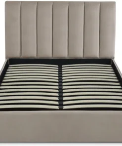 Lit Coffre Songe + Sommier Velours Taupe 140cm