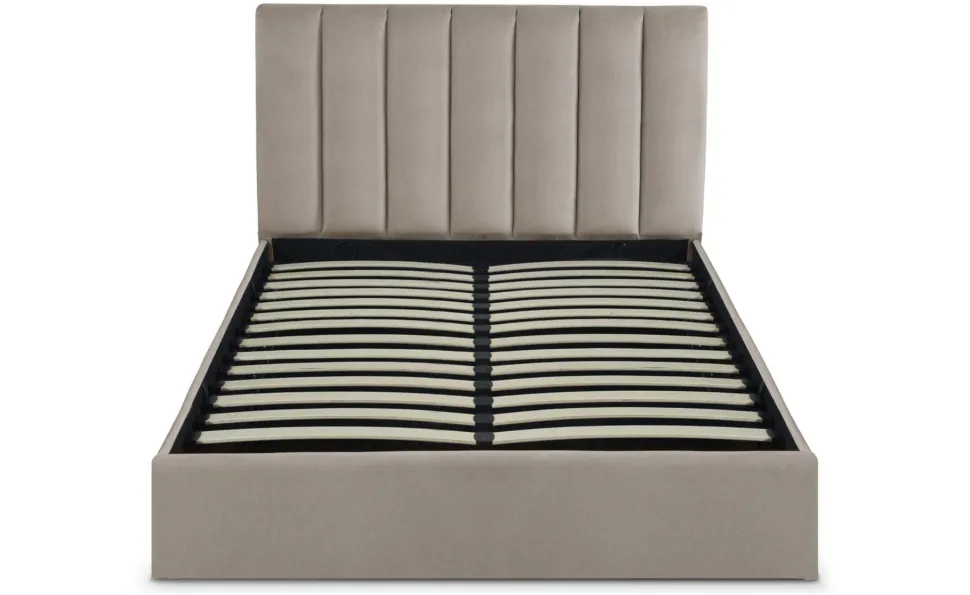 Lit Coffre Songe + Sommier Velours Taupe 140cm