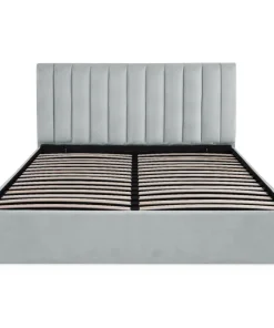 Lit Coffre Songe + Sommier Velours Argent 180cm