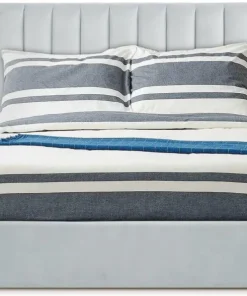 Lit Coffre Songe + Sommier Velours Argent 160cm
