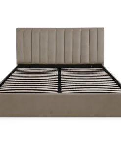 Lit Coffre Songe + Sommier Velours Taupe 180cm