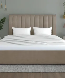 Lit Coffre Songe + Sommier Velours Taupe 180cm