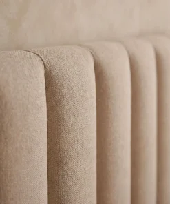 Lit Coffre Songe + Sommier Tissu Beige 160cm