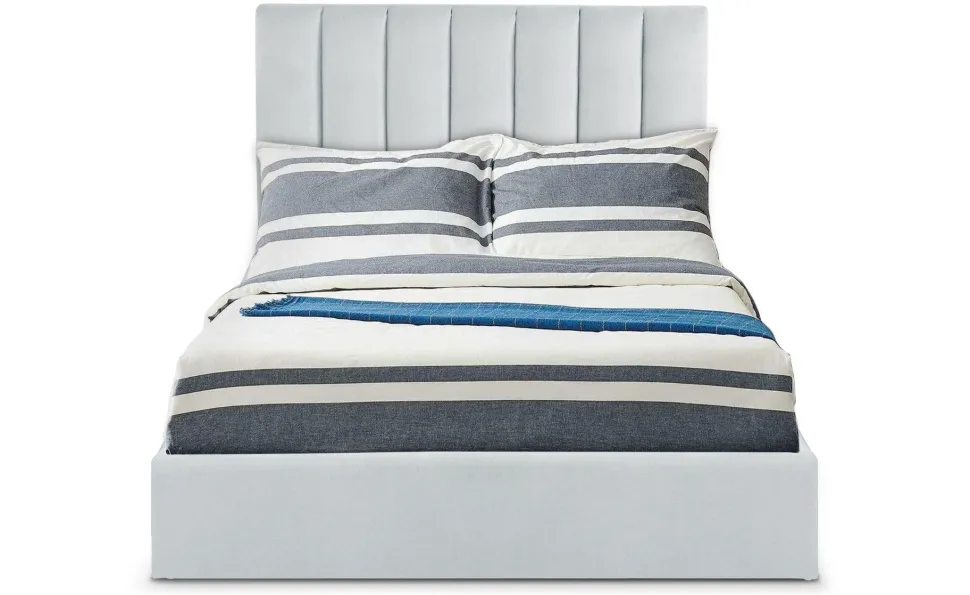 Lit Coffre Songe + Sommier Velours Argent 140cm
