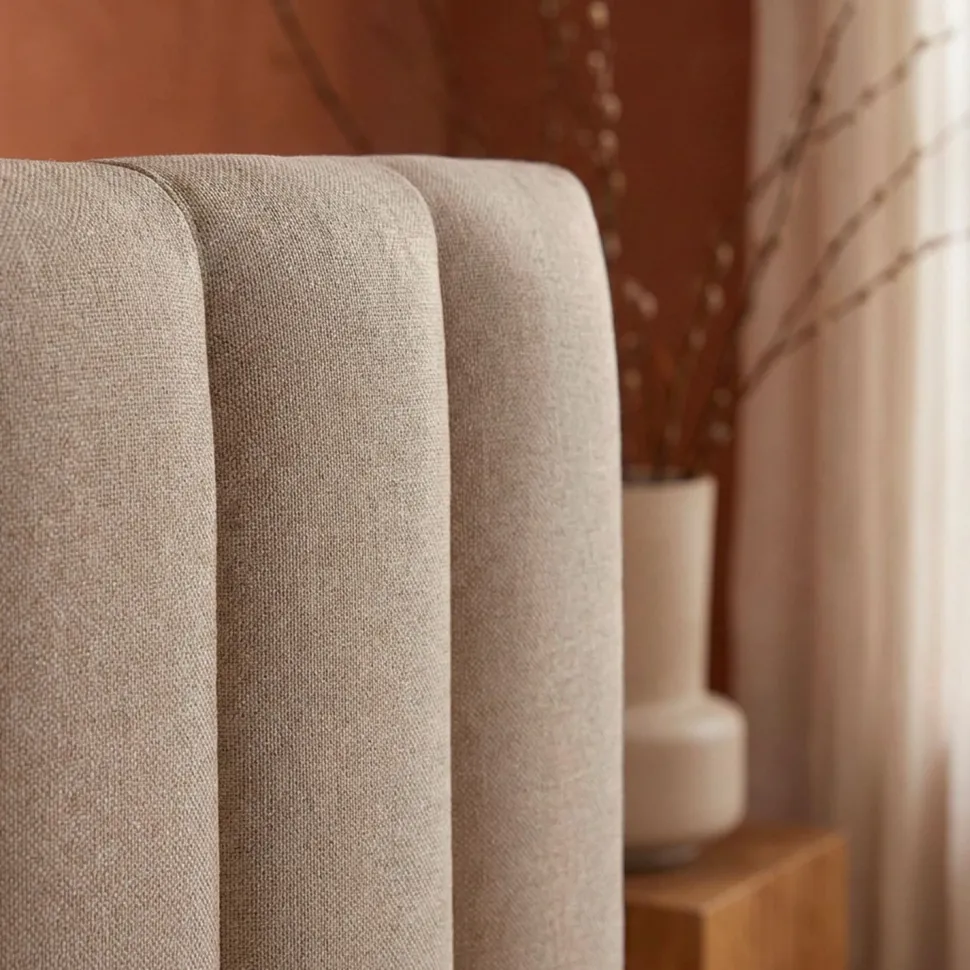 Lit Coffre Songe + Sommier Tissu Beige 140cm