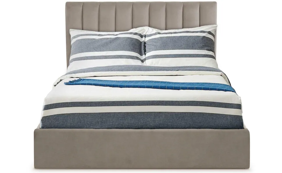 Lit Coffre Songe + Sommier Velours Taupe 160cm