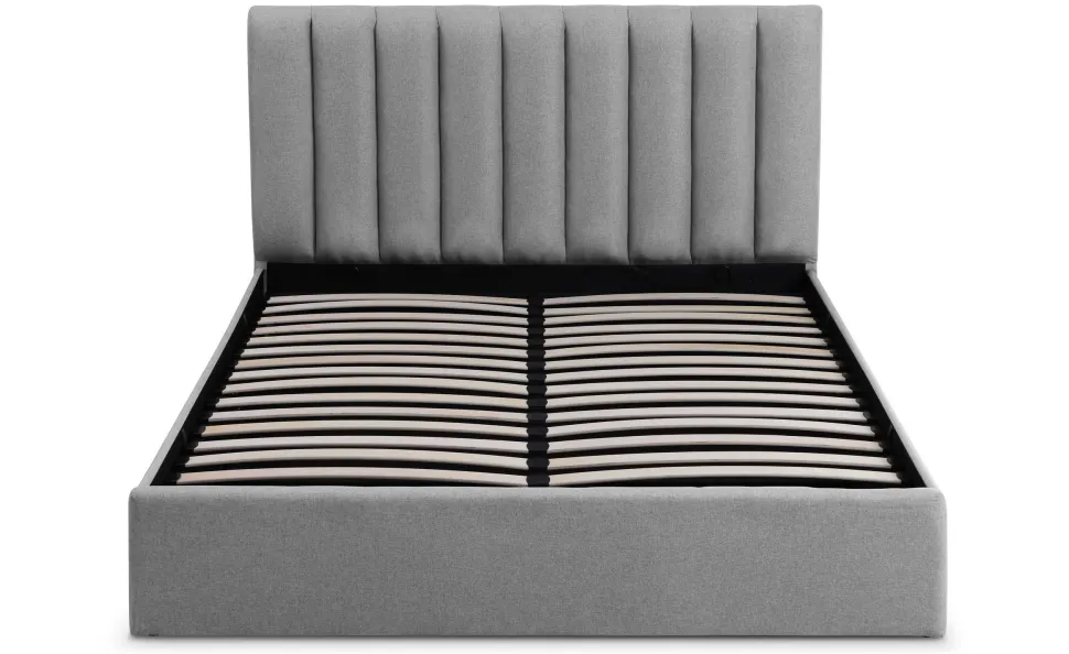 Lit Coffre Songe + Sommier Tissu Gris 160cm