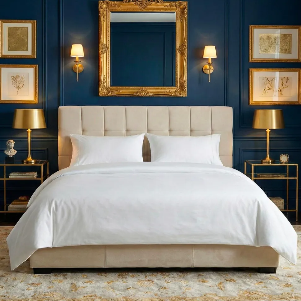 Lit double Luftani avec sommier relevable 180x200cm Velours Beige