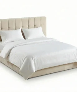 Lit double Luftani avec sommier relevable 180x200cm Velours Beige
