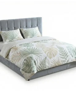 Lit double Luftani avec sommier relevable 180x200cm Velours Argent