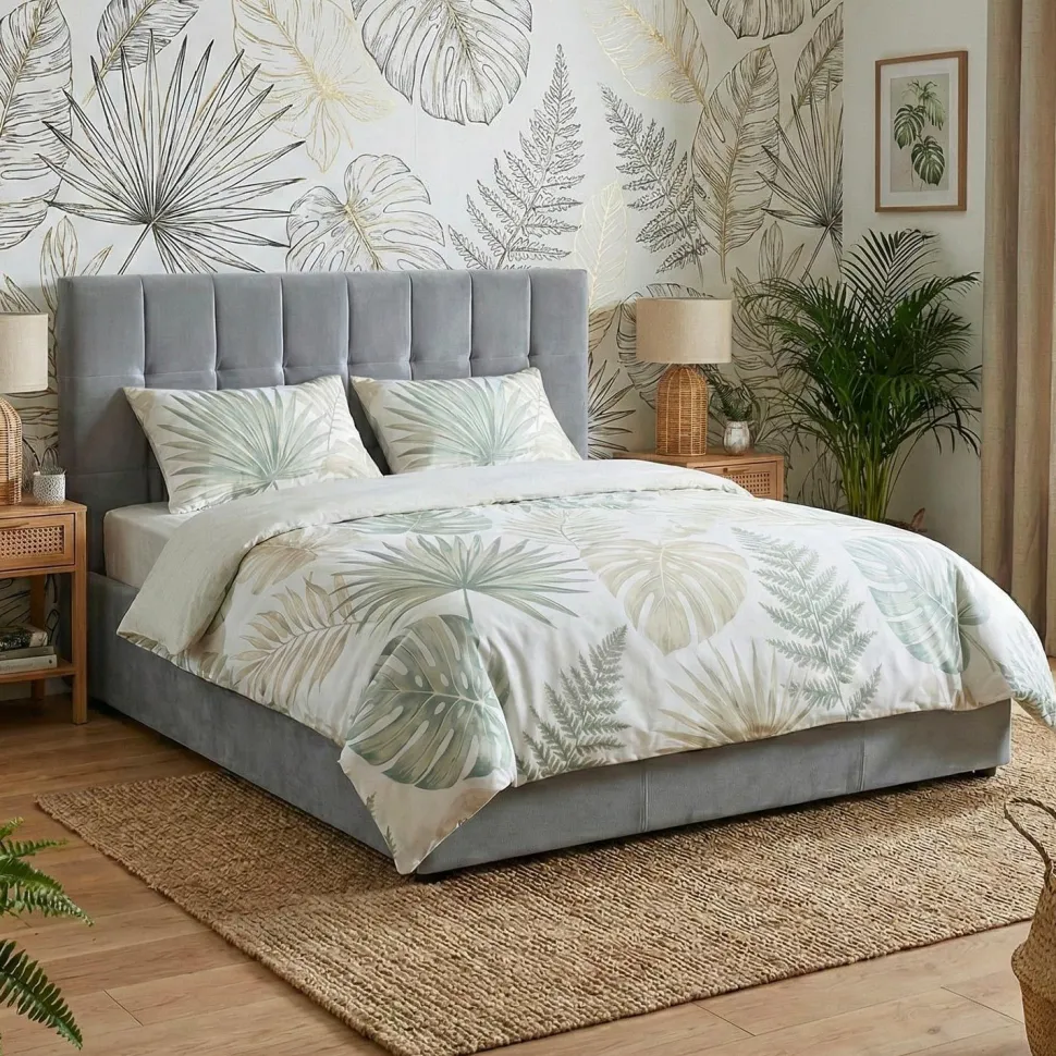 Lit double Luftani avec sommier relevable 180x200cm Velours Argent
