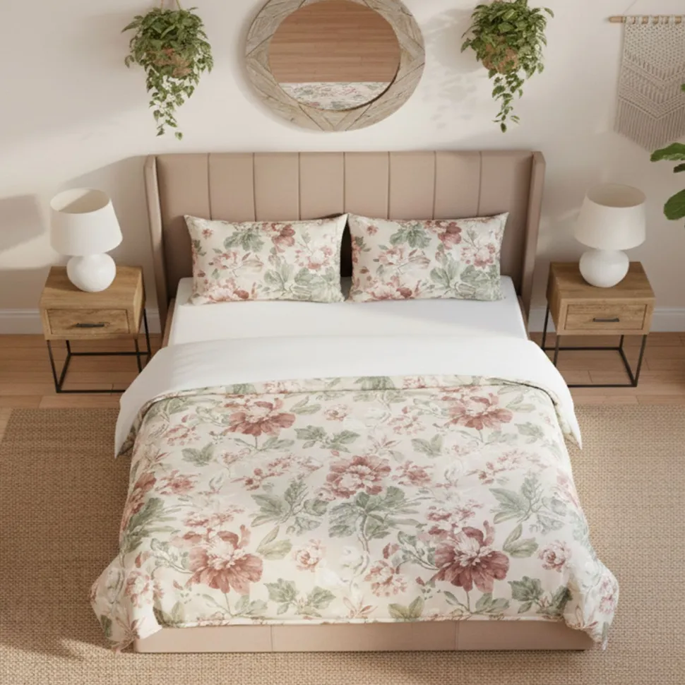 Lit double Magorial avec sommier relevable 180x200cm Velours Taupe