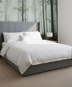 Lit double Magorial avec sommier relevable 140x190cm Velours Gris