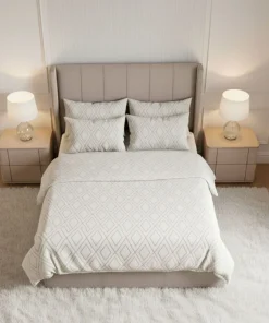 Lit double Magorial avec sommier relevable 140x190cm Velours Taupe