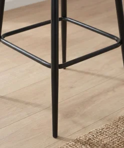 Lot de 2 chaises de bar Bobby Velours Argent