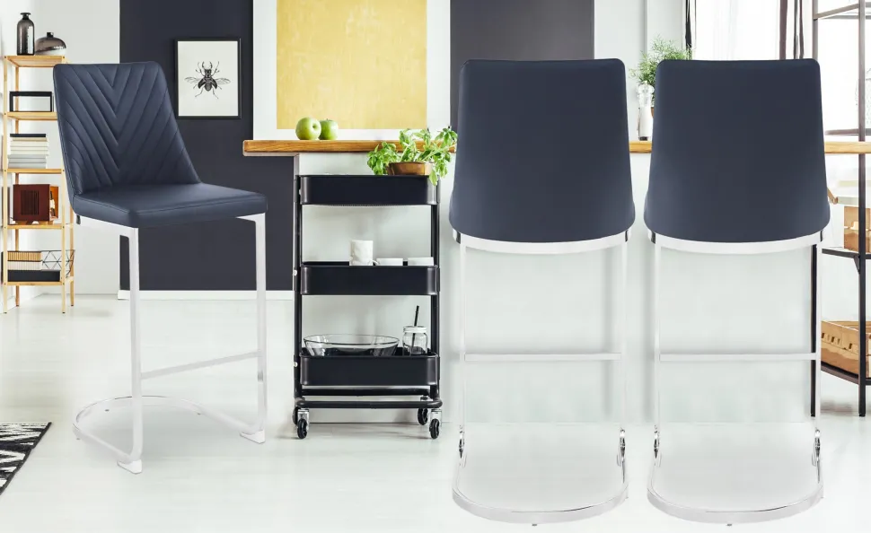 Lot de 2 chaises de bar design Mistigri Simili Noir
