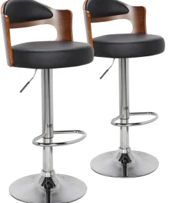 Lot de 2 chaises de bar Ruben Bois Noisette & Noir