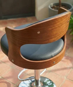 Lot de 2 chaises de bar Ruben Bois Noisette & Noir