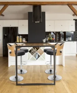 Lot de 2 chaises de bar Ruben Chêne Clair & Noir