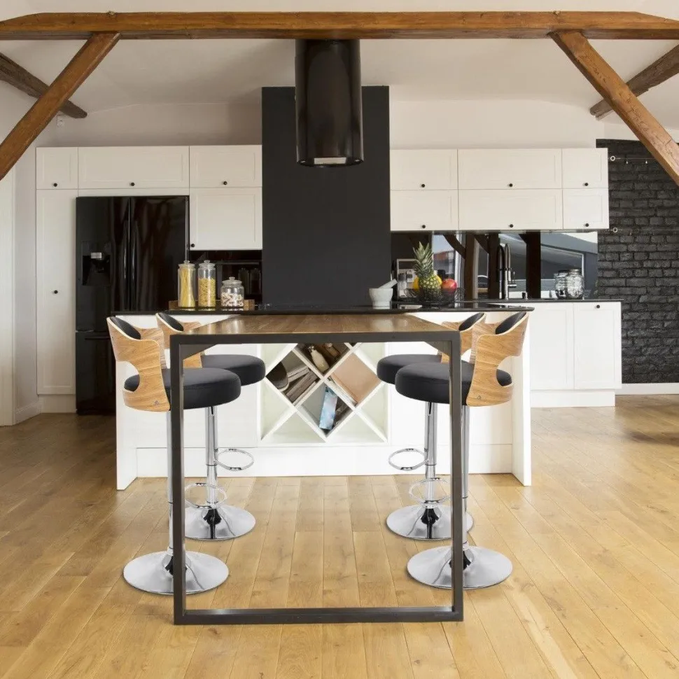 Lot de 2 chaises de bar Ruben Chêne Clair & Noir