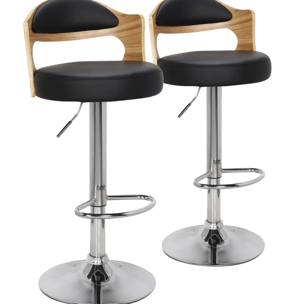 Lot de 2 chaises de bar Ruben Chêne Clair & Noir
