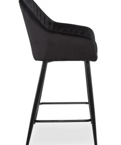Lot de 2 chaises de bar Veronika Velours Noir