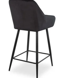 Lot de 2 chaises de bar Veronika Velours Noir