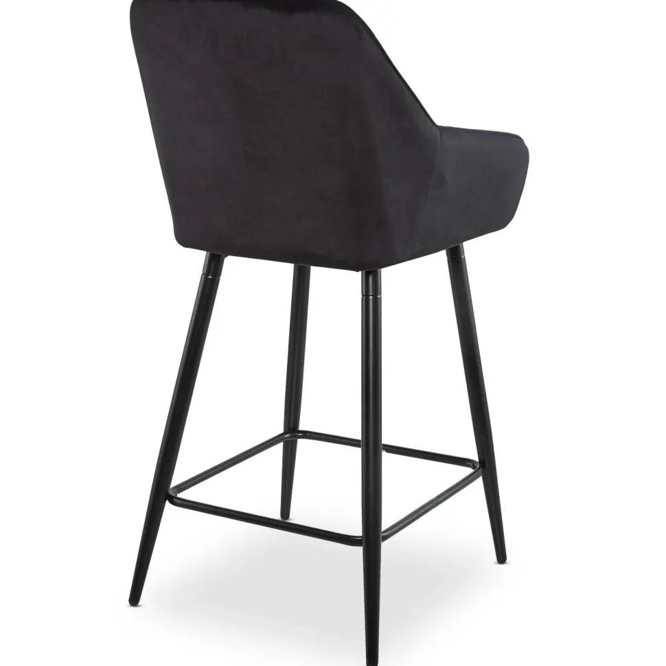 Lot de 2 chaises de bar Veronika Velours Noir