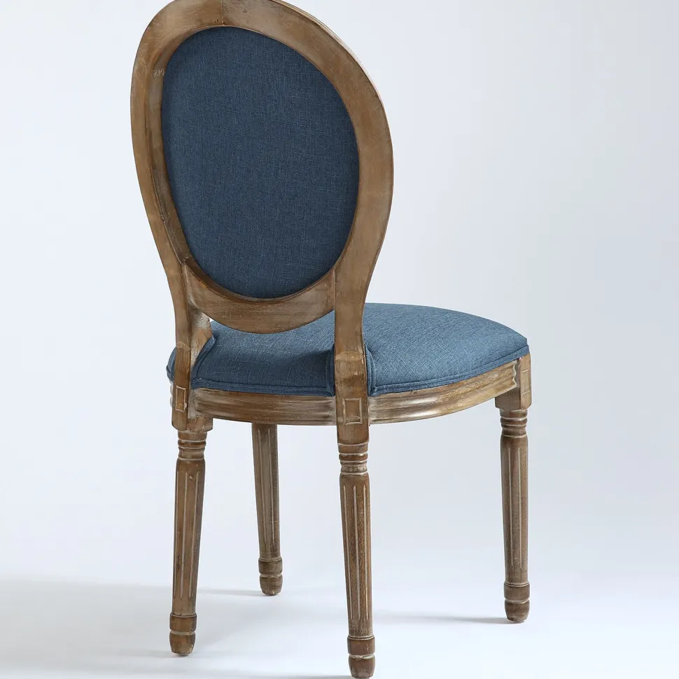 Lot de 20 chaises de style médaillon Louis XVI Tissu Bleu