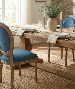 Lot de 20 chaises de style médaillon Louis XVI Tissu Bleu