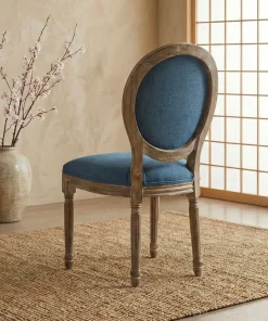 Lot de 20 chaises de style médaillon Louis XVI Tissu Bleu